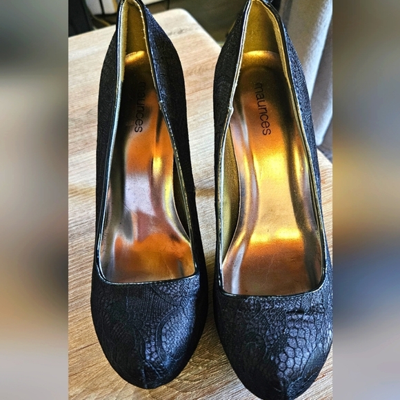 Maurices Black Lace Women's Heels Size 7.5 - Picture 1 of 5